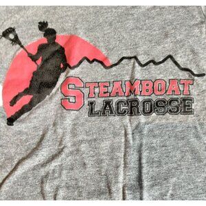 Girls Steamboat Springs Lacrosse T Shirt Youth Gray Colorado Medium